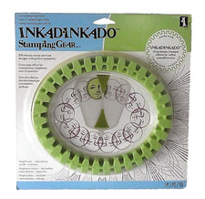 Scrapbook Inkadinkado Stamping Gear Oval Cling Stamps Symmetry Wheel Frame NEW