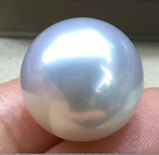HUGE 15MM SOUTH SEA GENUINE WHITE ROUND LOOSE PEARL HALF DRILLED JEWELRY 02