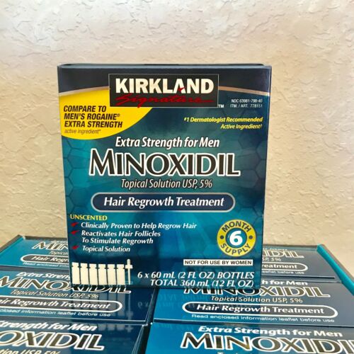 Kirkland Minoxidil 5% solución para el crecimiento del cabello fuerza extra para hombres suministro de 6 meses  - Imagen 1 de 4