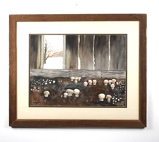 Mushroom Watercolor Still Life Painting Signed Paul W Brown