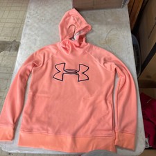 Under Armour Womens Medium Sweatshirt Cowl Neck Sweater Pullover Peach Coldgear