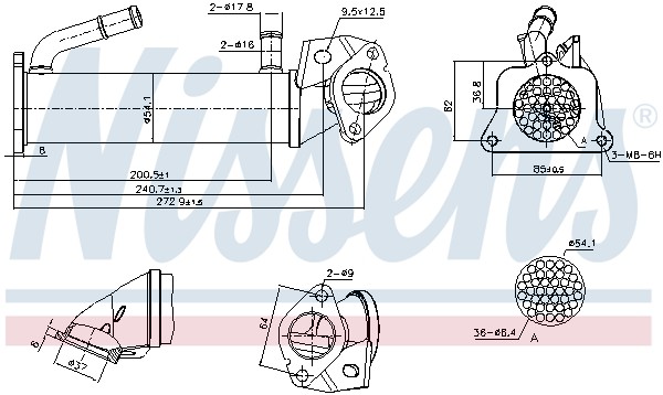 Nissens 989322 KüHler, AbgasrüCkfüHrung For Ford-image