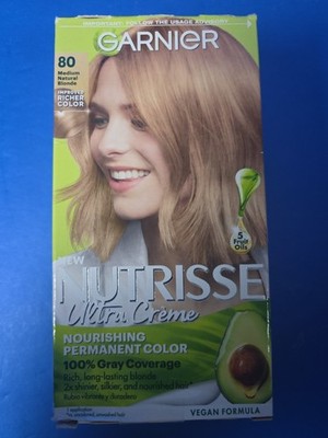 Garnier Nutrisse Ultra Creme Nourishing Permanent Color 80 Medium Natural Blonde