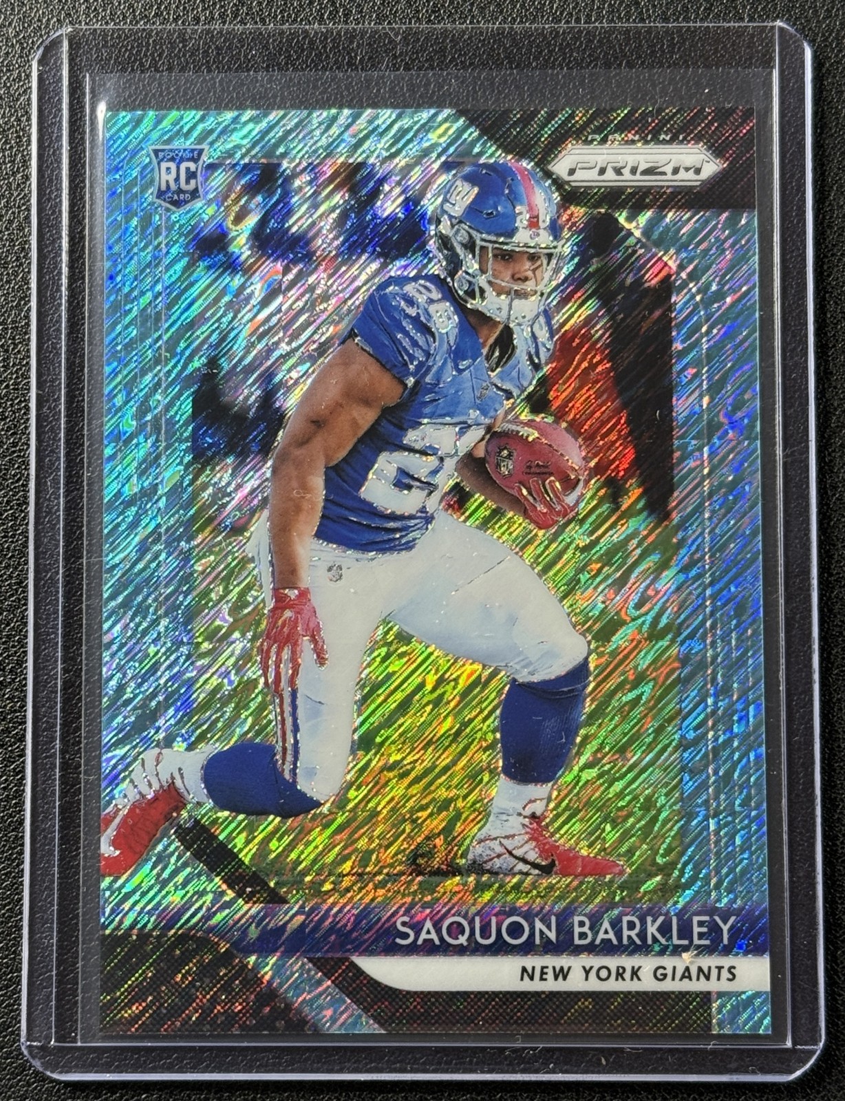 SAQUON BARKLEY 2018 PANINI PRIZM #202 ROOKIE BLUE SHIMMER RC 7/9 GIANTS EAGLES