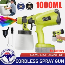 Cordless High Pressure Airless Spray Gun Paint Sprayer For Ryobi 18V Battery 1L