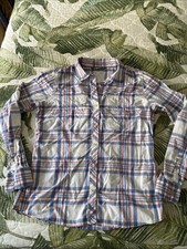 WOMENS The North Face SHIRT Long SLEEVE Button Up TOP CAMPING