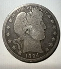 1894 Barber Half Dollar Silver 50C Estate Coin Circulated Better Date
