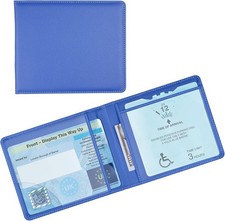 Genuine Leather Disabled Blue Badge Holder with Timer Wallet – Secured Disabilit