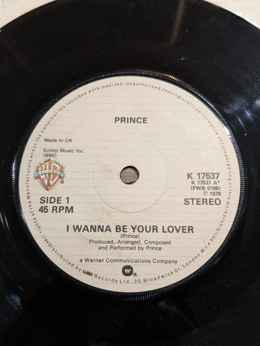 PRINCE - I Wanna Be Your Lover. UK Warner's 45'. 1979 Disco Funk. 7"