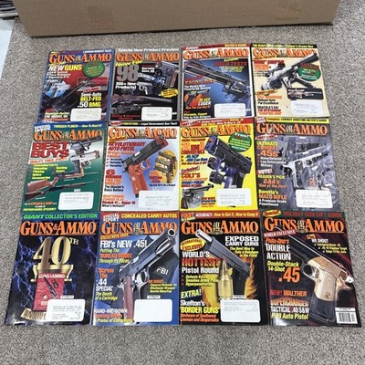 lot of 12 vintage 1998 guns and ammo magazines Full Year Complete Good Or Better
