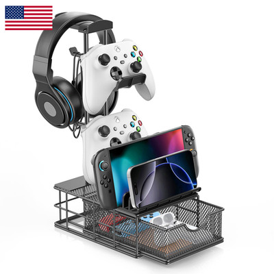 Kdd Headphone Stand Drawer - Headset Controller Holder For Desk - Aluminum