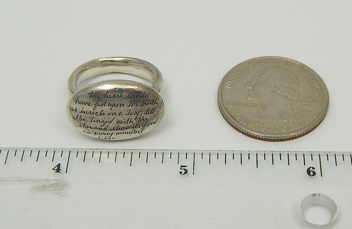 Jeanine Payer Sterling Signet Style Coleridge Quote Ring Free Ship