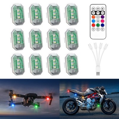 RGB LED Strobe Light Wireless Remote Control For Car Bike Motorcycle Flash Lamps