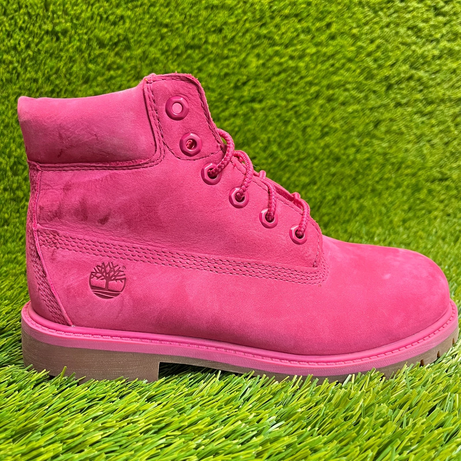 Stivali impermeabili Timberland 6 pollici premium per ragazze taglia 3 anni rosa in pelle da esterno