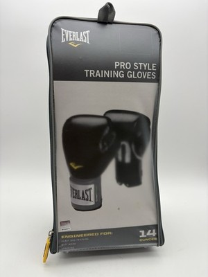 Everlast Pro Style Training Gloves Boxing Gloves 14 Ounces, Black, Athletic