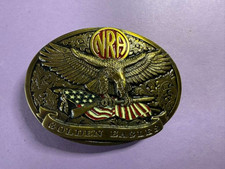 VTG LIMITED EDITION NRA GOLDEN EAGLES BELT BUCKLE 2 " x 3" 930741 USA FLAG