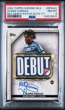 Alenis Vargas 2024 Topps Chrome MLS Rookie Debut Patch RC Card Auto 1/1 PSA 8