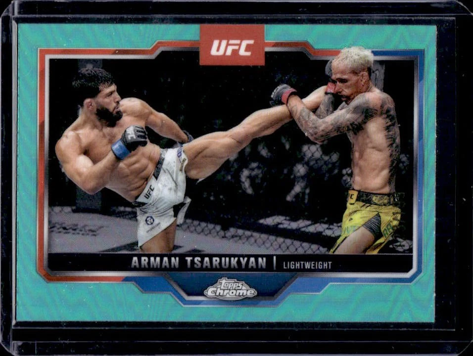 2025 Topps UFC Chrome Arman Tsarukyan Aqua Refractor #/199