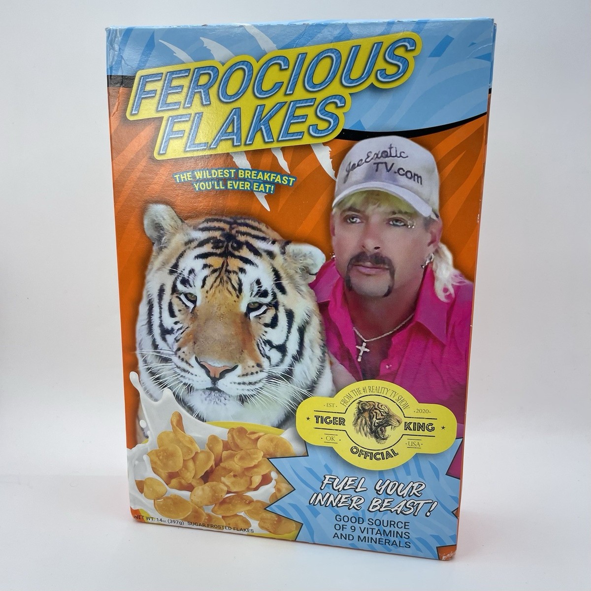 JOE EXOTIC “TIGER KING” CEREAL FEROCIOUS FLAKES NEW SEALED