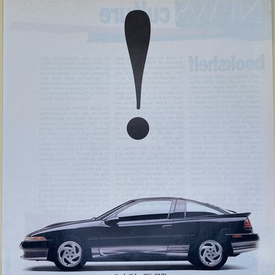 1990 Eagle Talon TSi AWD Black Coupe PRINT AD Chrysler SCCA Manufacturers Champ