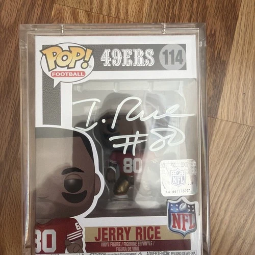 Jerry Rice Signed NFL Funko #80 Beckett Auto VAULTED SF 49ers Signed in White