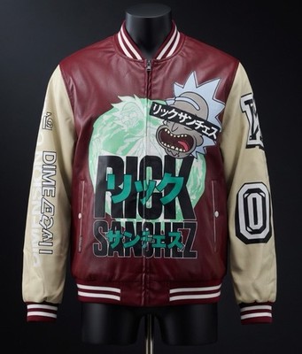 Member s Only Rick & Morty Rick Sanchez Leather Varsity Jacket Men s Size - M