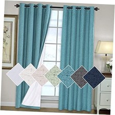 100 Blackout Curtains for Bedroom 108 52"W x 108"L Pack of 2 Teal Blue