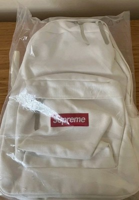 FW20 Supreme Canvas Backpack White Box Logo Bag 20L New | eBay
