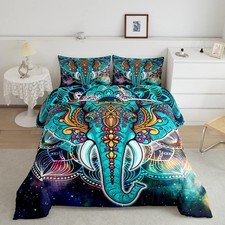 Elephant Comforter Boho Exotic Style Elephant Bedding Set for Kids Boys Girls...