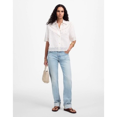 Madewell The Dean Easy Straight Foster Wash Light Blue Comfort Stretch US 30 NWT