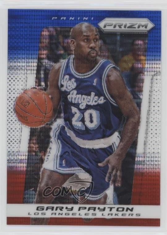 2013-14 Panini Prizm Blue White & Red Pulsar Prizm Gary Payton #63 HOF 0b3