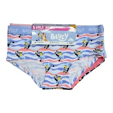 Handcraft Girl's Soft  Cotton Spandex Character Briefs, 5pk Bluey, XL 