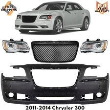 Front Bumper Cover Paintable & Grille Assembly For 2011-2014 Chrysler 300