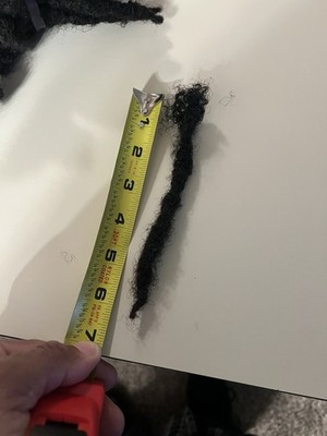 Black Dreadlock Human Hair  6 Inch Unisex