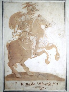 Drawing Rinaldo Valoroso after Antonio Tempesta 1610 Lugt 2672