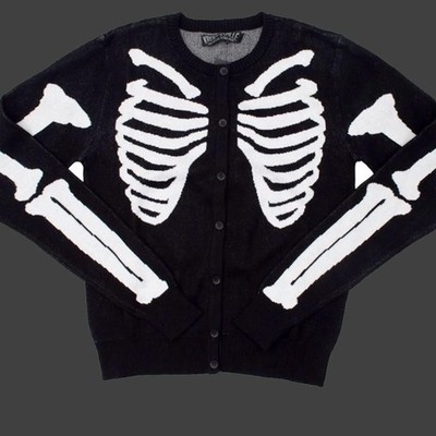 Kreepsville-666 Women's Ribcage Bones Cardigan