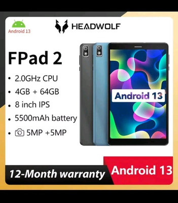 HEADWOLF FPAD2 8'' 4+64GB Android13 Dualsim 4G LTE Kinder Lern & Telefon Tablet 