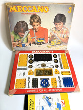 Vintage 1970s Meccano Construction Set 3 Standard In Original Box