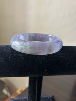 60-62 MM Natural Genuine Jadeite Jade Icy Lavender Bangle Bracelet