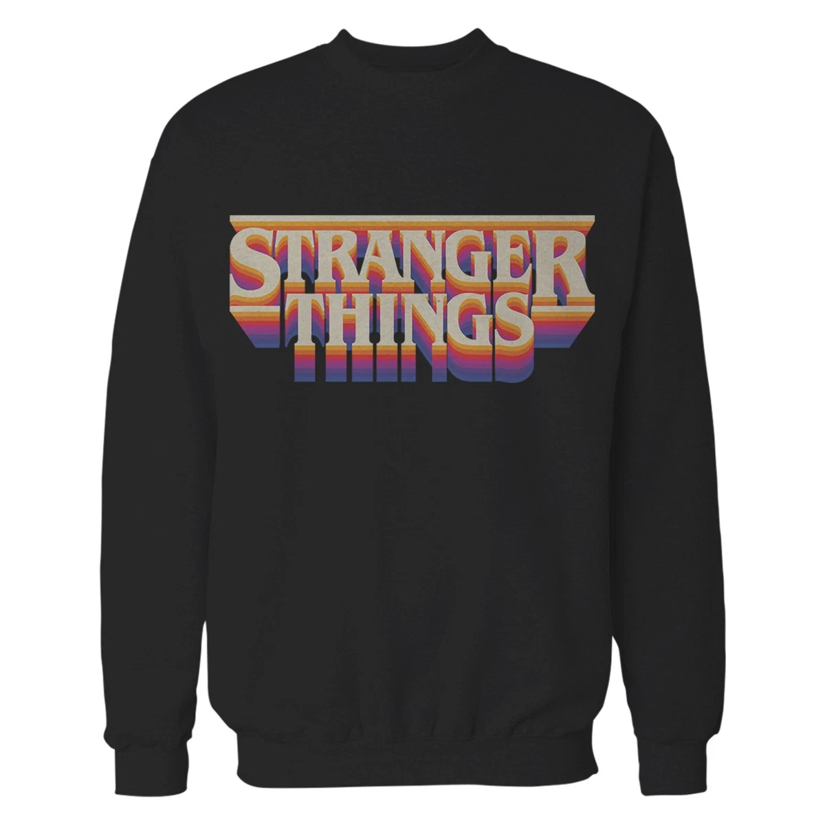 Stranger Things Logo Retro Trip Sweatshirt Black eBay
