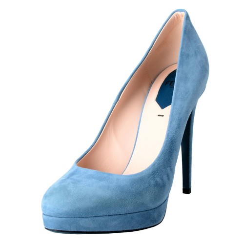 Fendi Mujer Ante Azul Tacón Alto y Plataforma Zapatillas Número 7 8 9 10 |  eBay