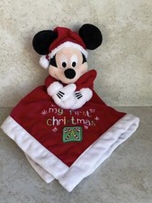 Disney Baby Mickey Mouse My First Christmas Security Blanket Red Lovey 13  