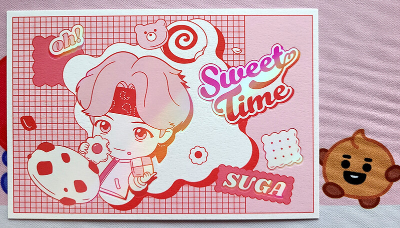 OFFICIAL BTS TinyTAN Magic Door / Sweet Time Postcards Holographic