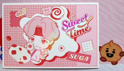 OFFICIAL BTS TinyTAN Magic Door / Sweet Time Postcards Holographic