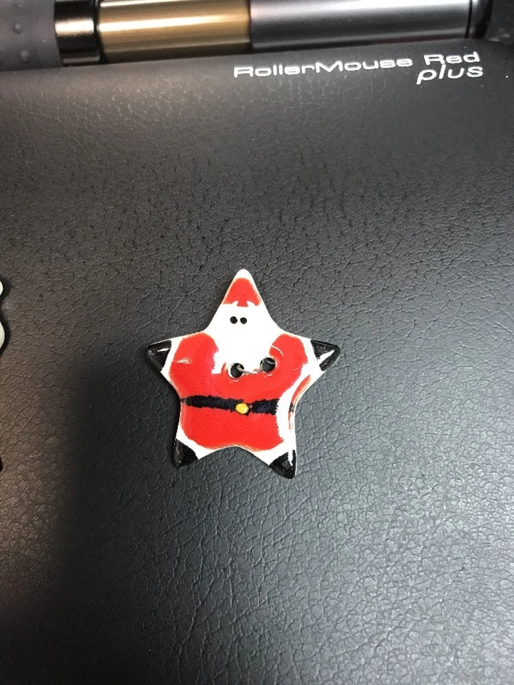 BOTONES DE SANTA VINTAGE de cerámica artesanal de 1,5" o 1,25" en forma de estrella ¡Lindo! Foto 3 de 3