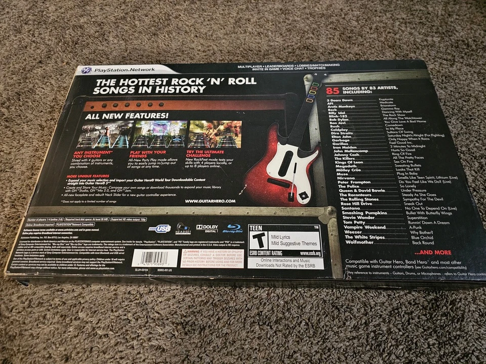 Guitarra inalámbrica Guitar Hero Band Hero 5 PS2 PS3. SIN dongle. Con CAJA ORIGINAL+ juego Foto 3 de 4