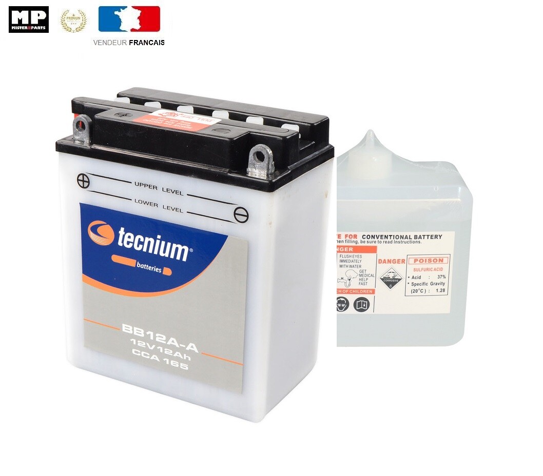 Batterie YB12A-A pour moto HONDA CB 400 F F1 F2 de 1975 à 1979