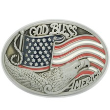 Eagle  American Flag Belt Buckle Western Cowboy Cowgirl Motorcyclist GBA-01 