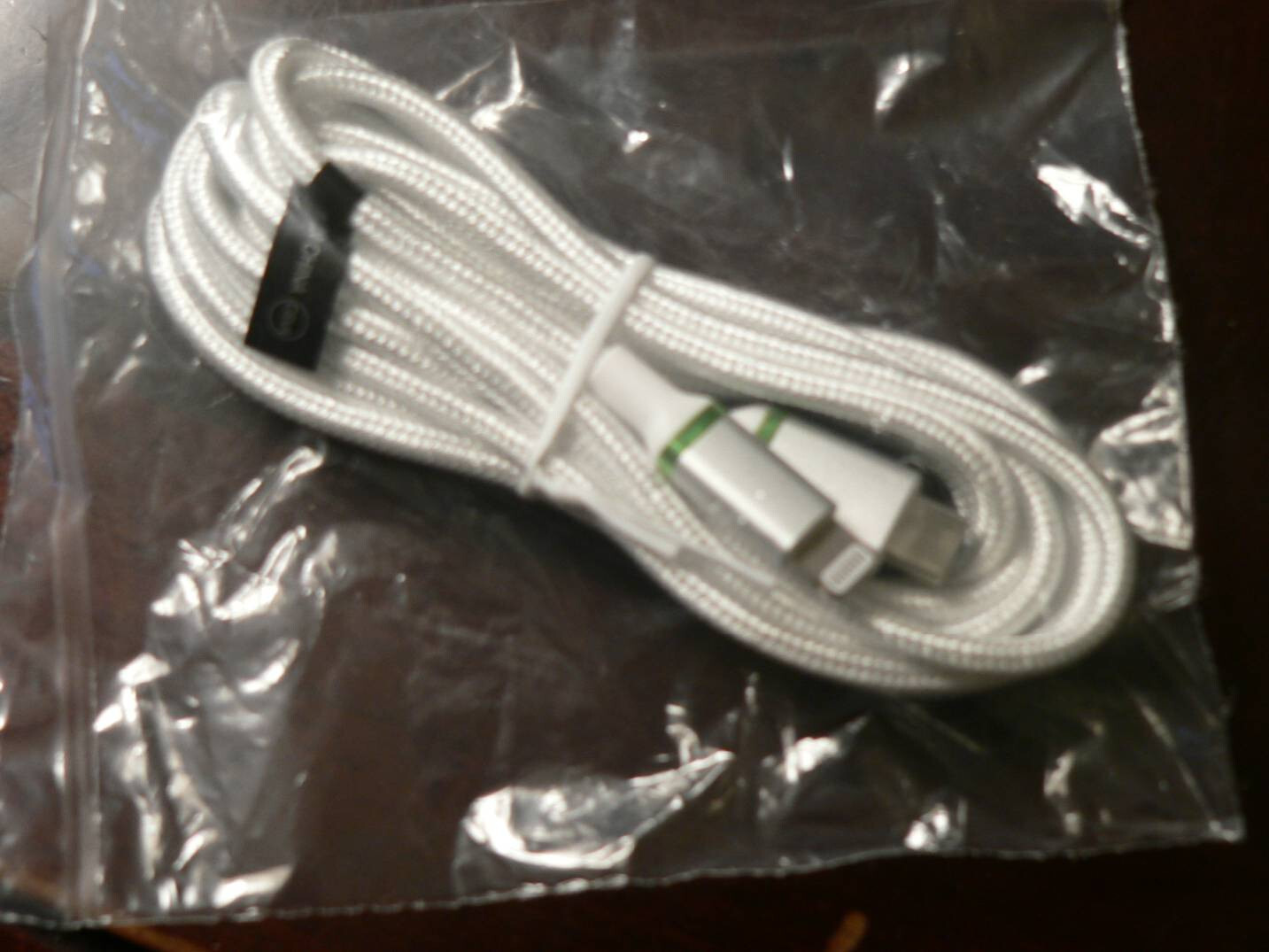 AT&T 6ft USB C to Lightning Cable BRIDED WHITE MFi-Certified-image