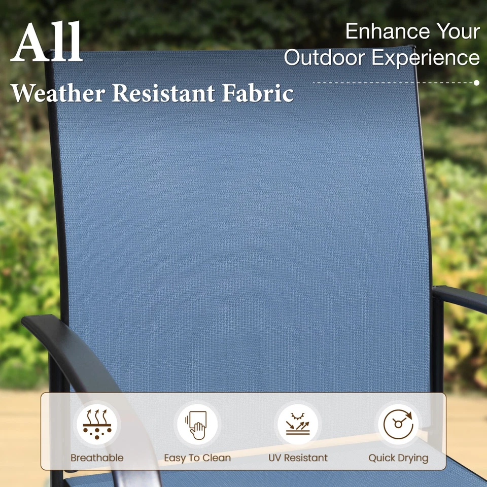 Conjunto de 6 poltronas de metal para área externa com encosto alto para jardim de quintal - Imagem 2 de 4